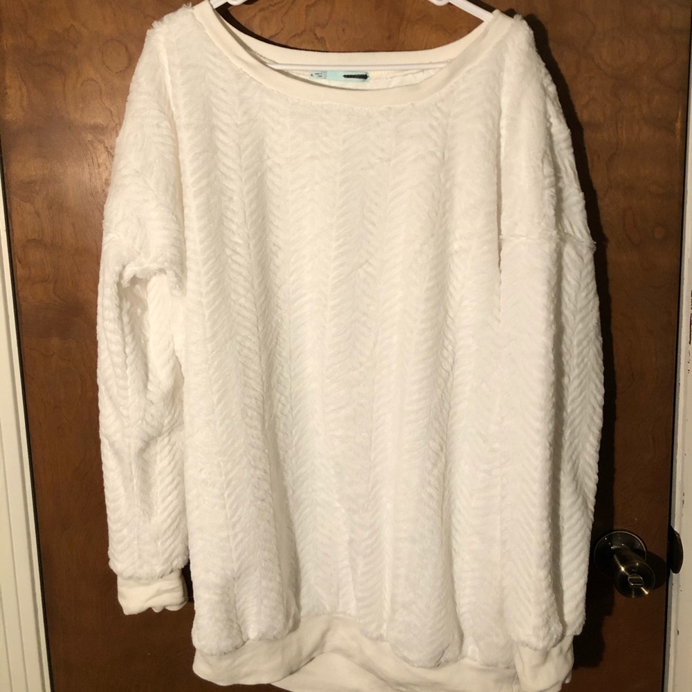 White faux fur Sweatshirt